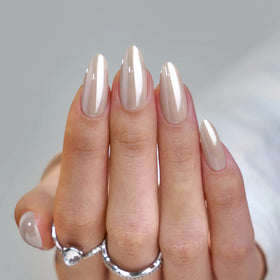 BTArtbox Almond press on nails chrome soft gel finish for salon like results at home