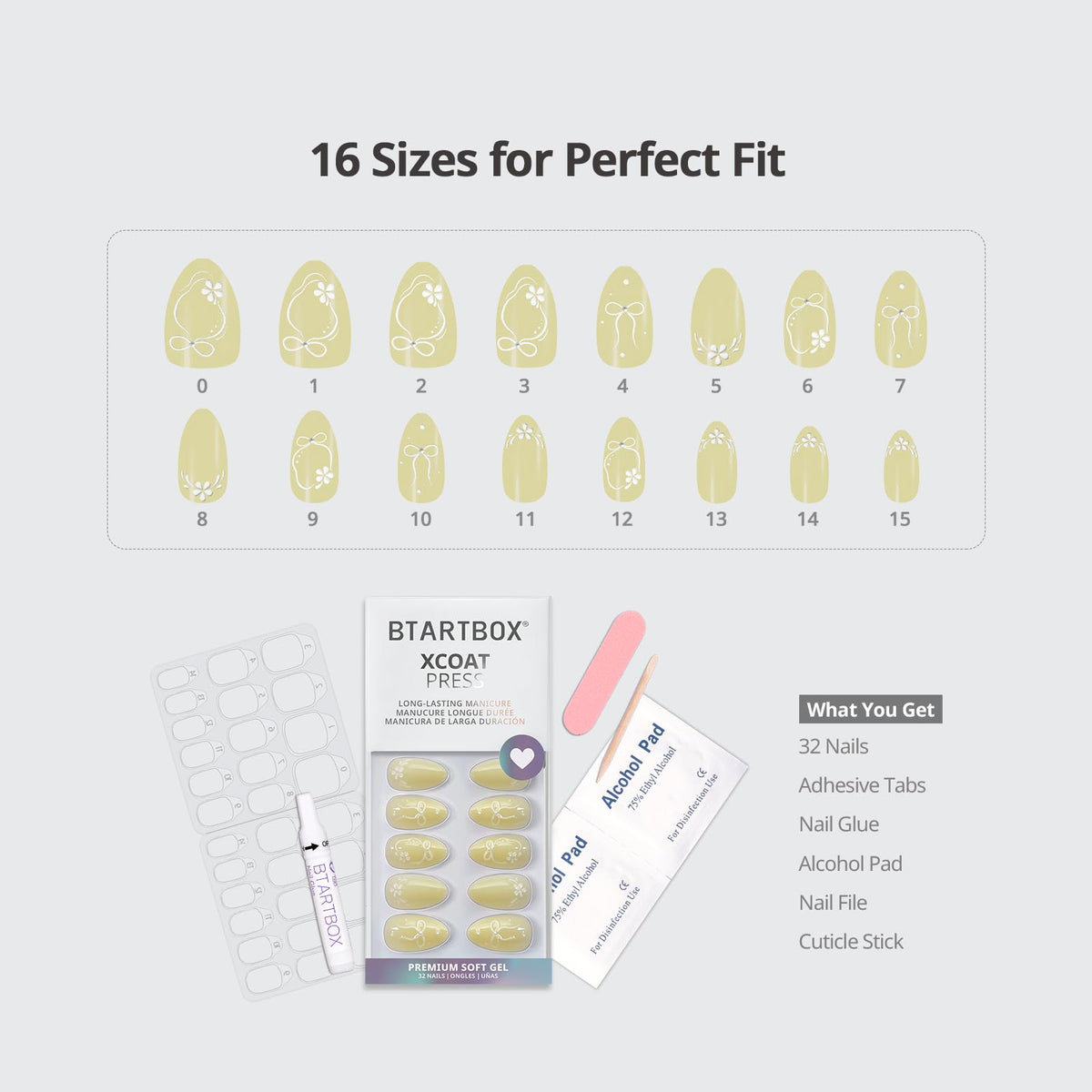 BTArtbox almond shape nails provide a realistic look that moves with you.
