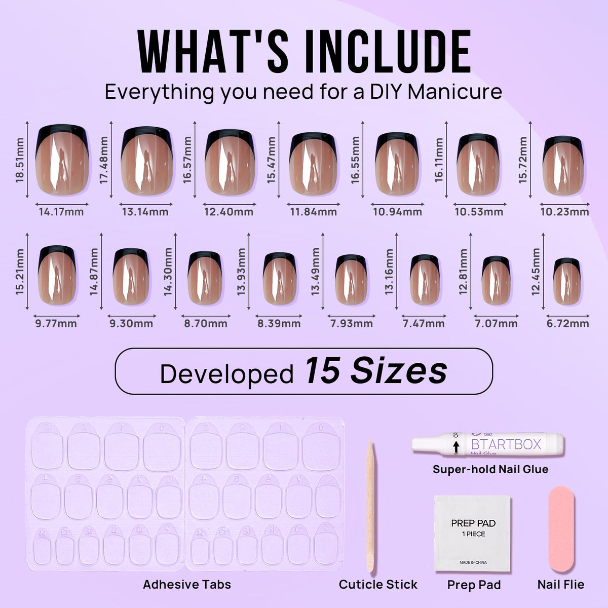 BTArtbox Braveheart glue-on nails kit for quick at-home application.