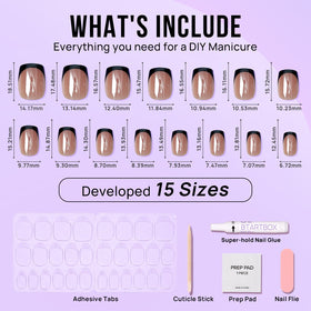 BTArtbox Braveheart glue-on nails kit for quick at-home application.