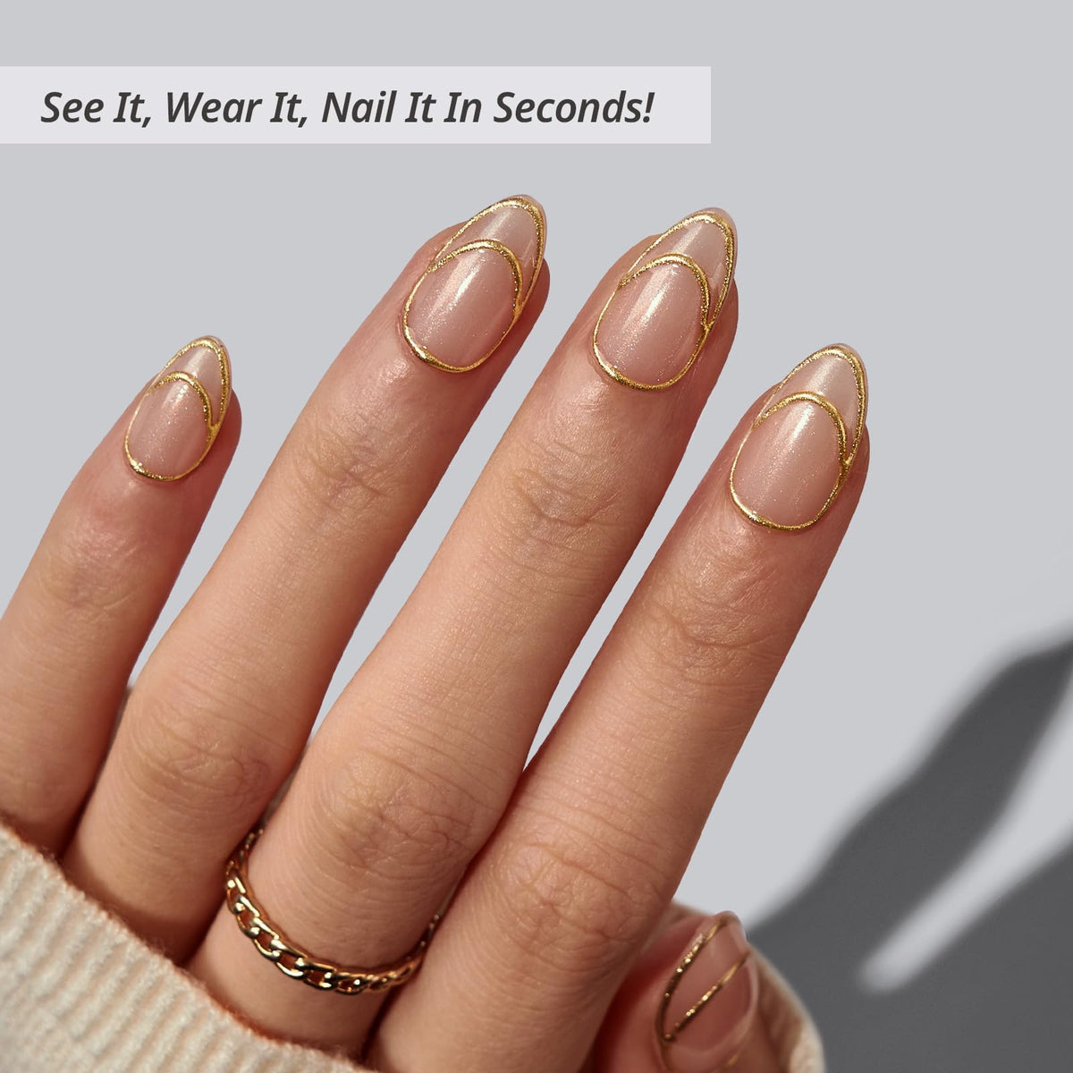 BTArtbox lamp-curable 3D gold line nails allow instant cure under UV/LED lamps.
