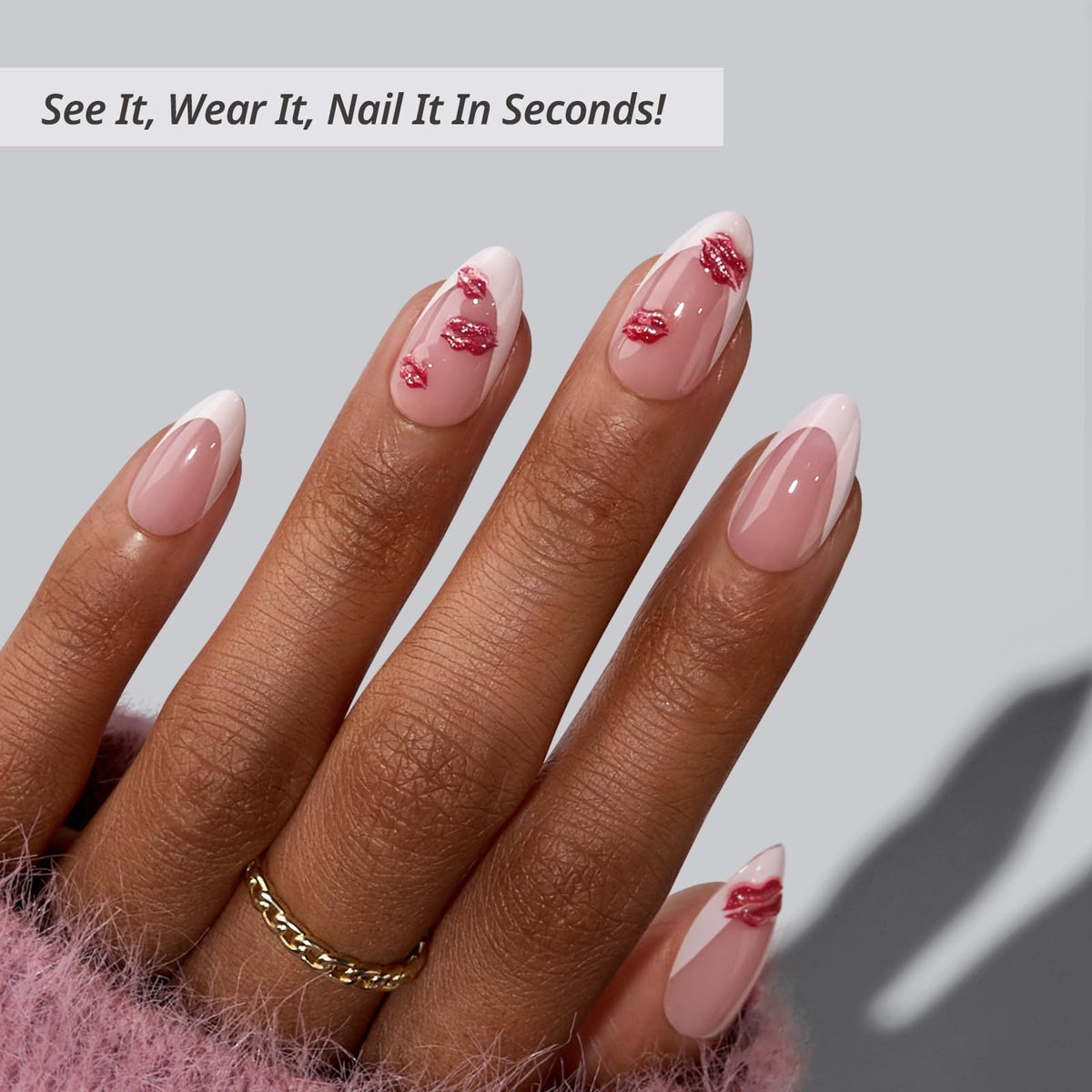 Close-up of BTArtbox lamp-curable nails showing glossy finish