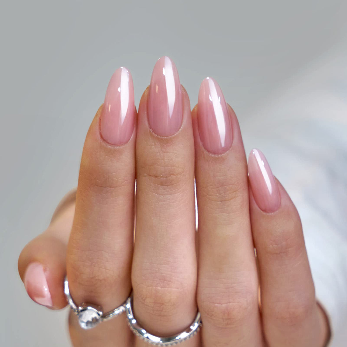 BTArtbox lotus glazed almond nails offer natural fit and comfortable wear.