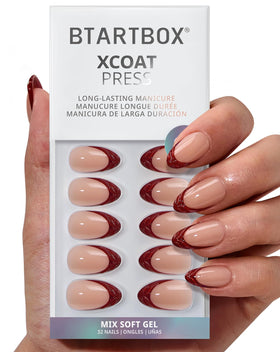 BTArtbox Lucky Stripe nails close-up showing flexible, natural-looking tips for all-day wear