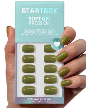 BTArtbox Moss Muse olive green squoval nails kit ready for DIY manicure