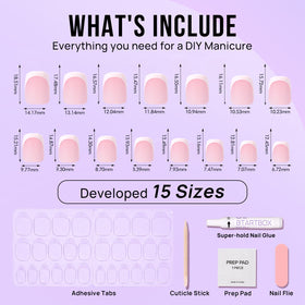 BTArtbox nail glue and adhesive tabs included for secure wear