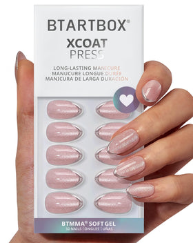 BTArtbox press-on nails almond blush icicle for instant salon-style manicure