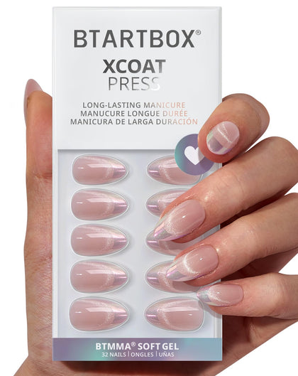 BTArtbox press-on nails almond diamond dust for a durable, salon-worthy finish.