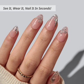BTArtbox short press-on nails with glue kit for quick DIY manicure