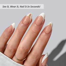 BTArtbox Short press-on nails in Starlight Frost for a natural, flexible fit.