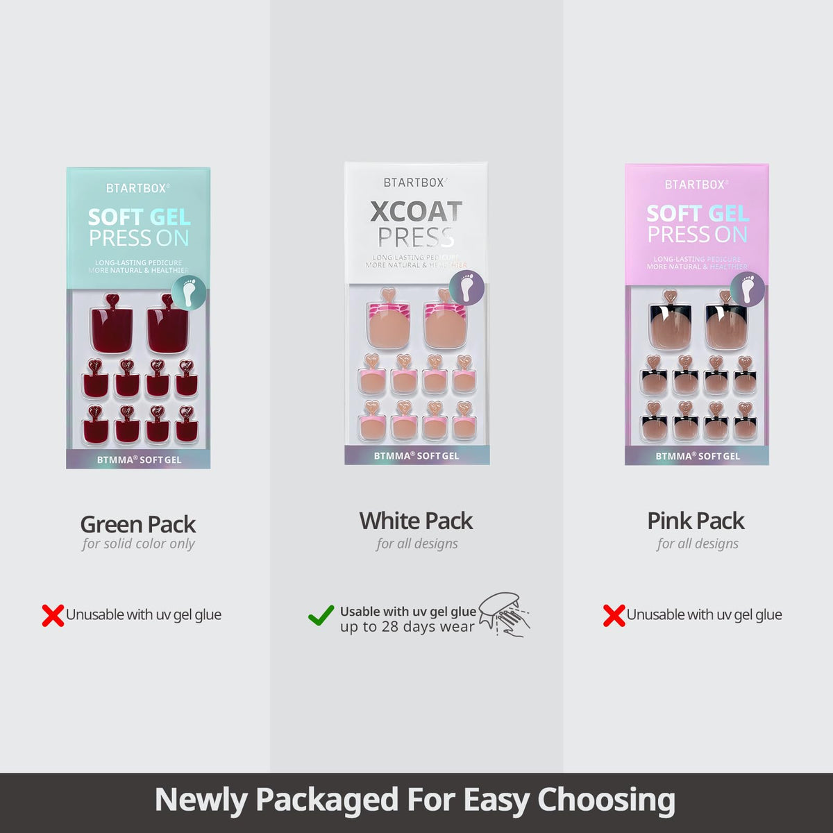 BTArtbox six sizes cover varying nail beds for a comfortable fit