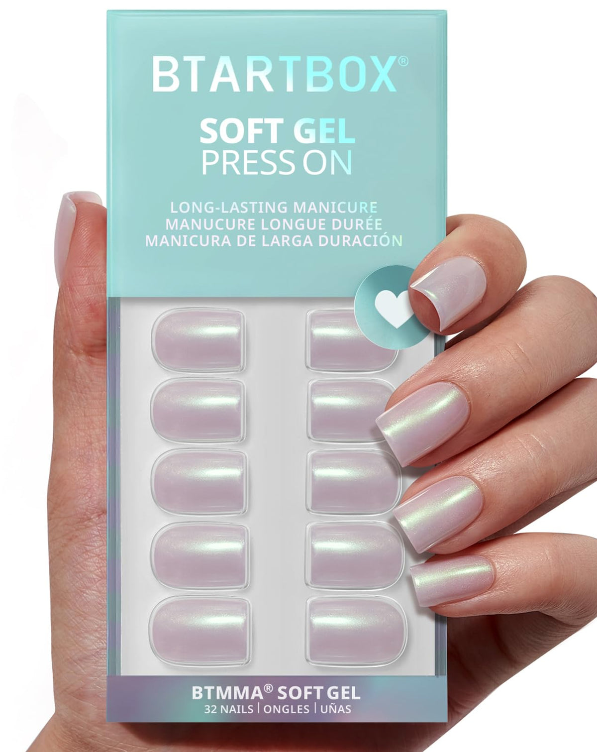 BTArtbox Screaming Silver press-on nails closeup for quick, stylish upgrade.