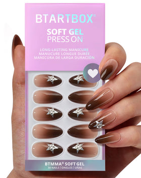 BTArtbox Starry Spice nails close-up showing natural feel and flexible fit