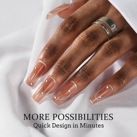 BTArtbox XCOATTIPS swirl pattern 2 for easy French-inspired nails.