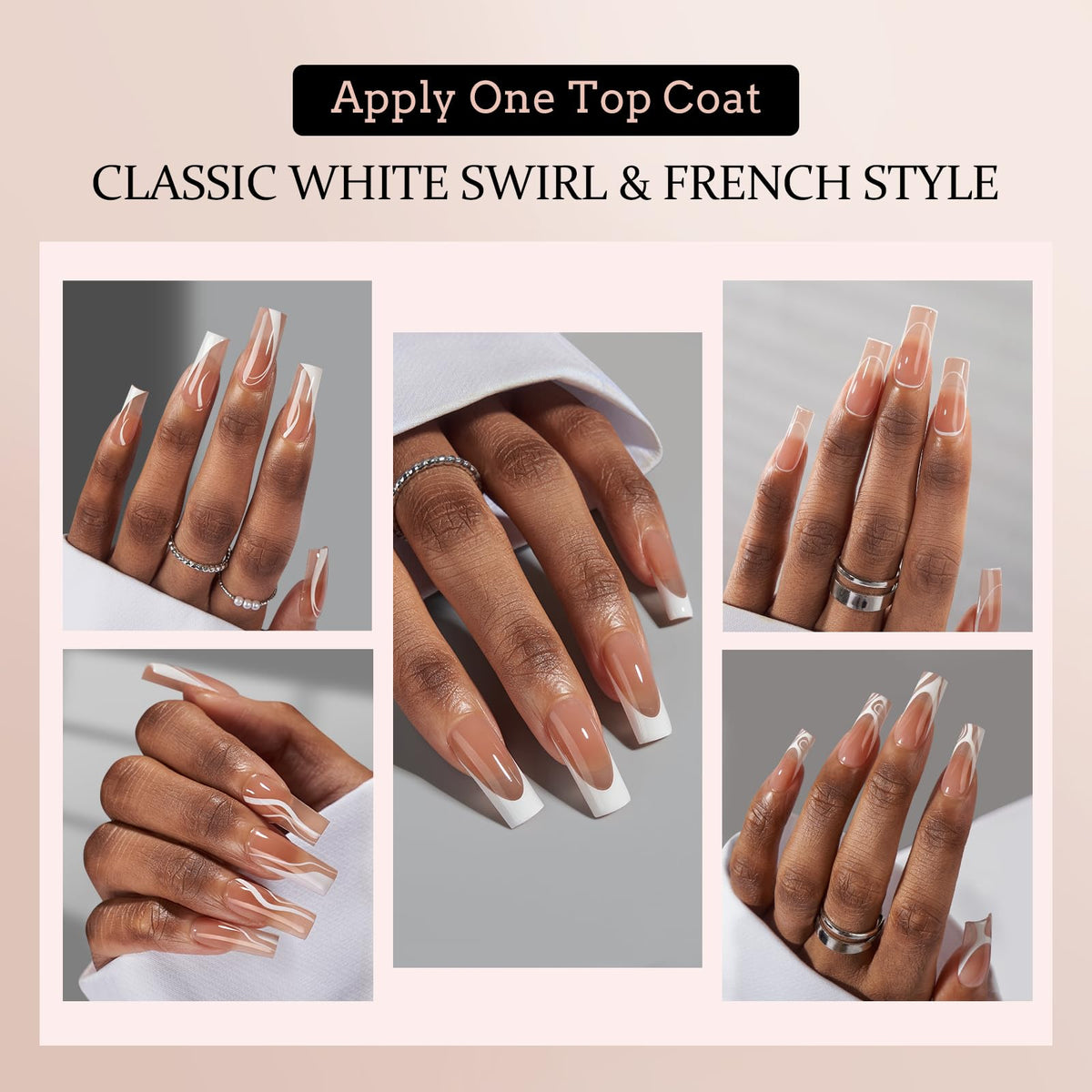 BTArtbox XCOATTIPS swirl pattern 3 for professional-looking nails at home.