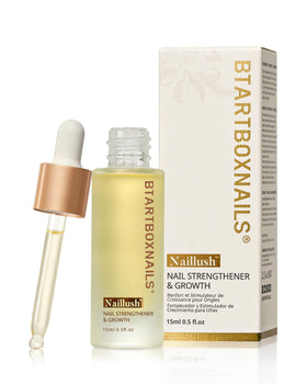 BTArtboxnails Naillush bottle pour for easy strengthener application.