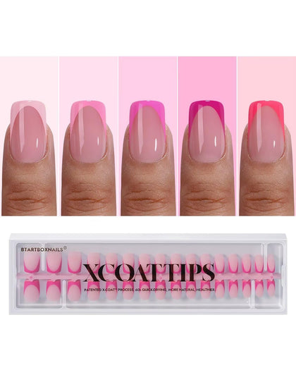BTArtboxnails pink French tip press on nails for a quick salon-like manicure