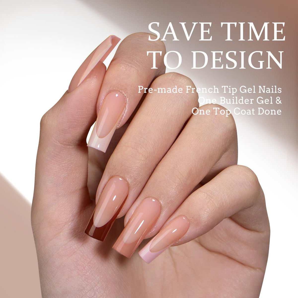 BTArtboxnails soft gel tips with pre-applied base coat for quick extensions.