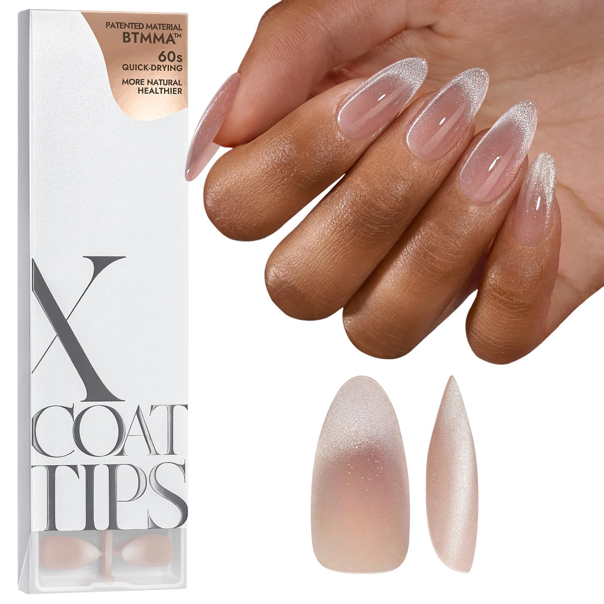 BTArtboxnails X-Coat cat eye nails close-up showing premium finish and wear