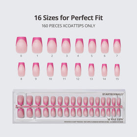 BTArtboxnails XCOATTIPS easy application with pre-shaped nails at home.