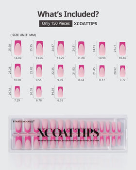 BTArtboxnails XCOATTIPS 15 sizes ensures precise fit for most nails.