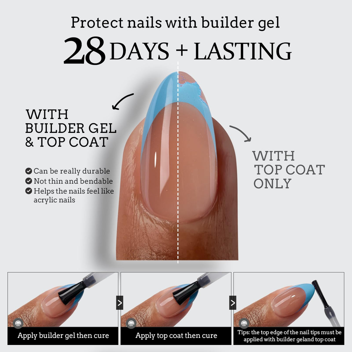 Fifteen sizes included for precise fit and natural look.
