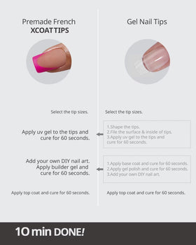 BTArtboxnails XCOATTIPS 16 sizes fit a wide range of nails for a natural look.