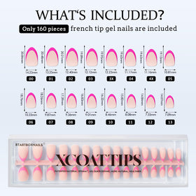 BTArtboxnails XCOATTIPS 160 piece French tip set for versatile options