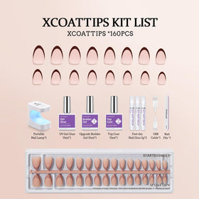 BTArtboxnails XCOATTIPS all-in-one kit includes lamp and primer.