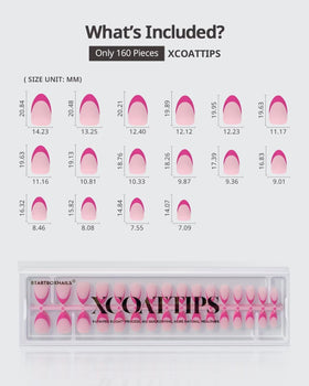 BTArtboxnails XCOATTIPS almond-shaped tips for flat or curved nails.