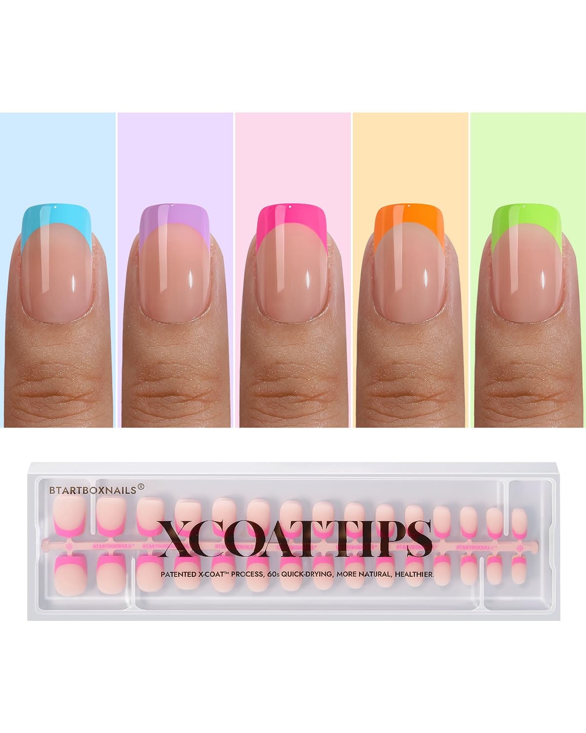 BTArtboxNails XCOATTIPS brighter pastel French tip for a long-lasting chic mani