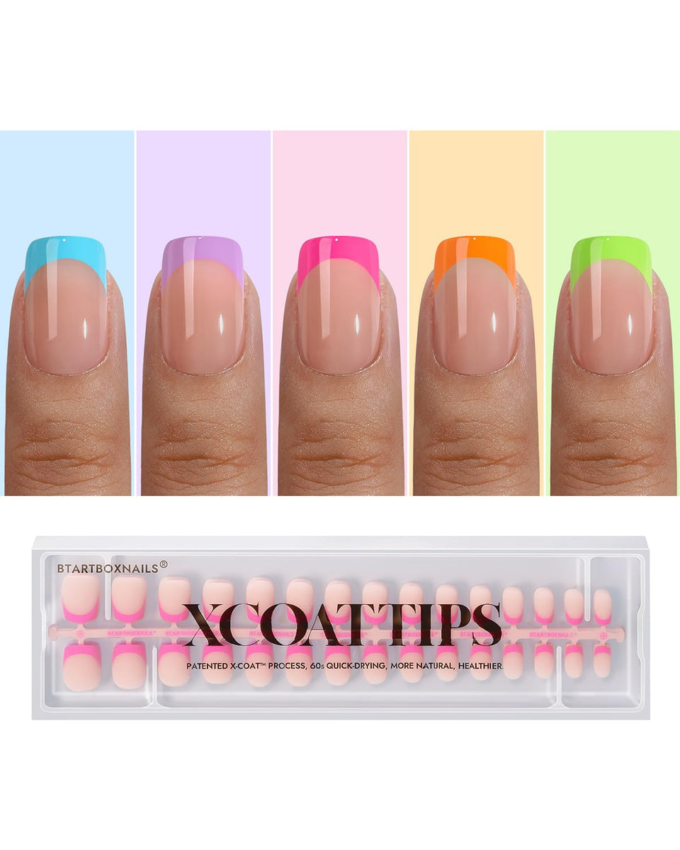 BTArtboxNails XCOATTIPS brighter pastel French tip for a long-lasting chic mani