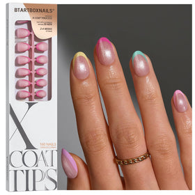 BTArtboxnails XCOATTIPS brighter pastel French tip nails offer long-wear elegance for daily use.