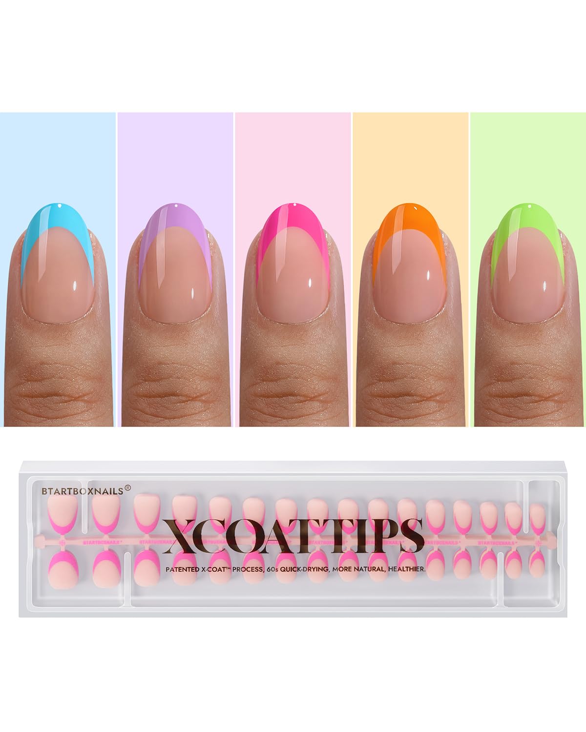 BTArtboxnails XCOATTIPS pastel Brighter French tips for at-home salon results