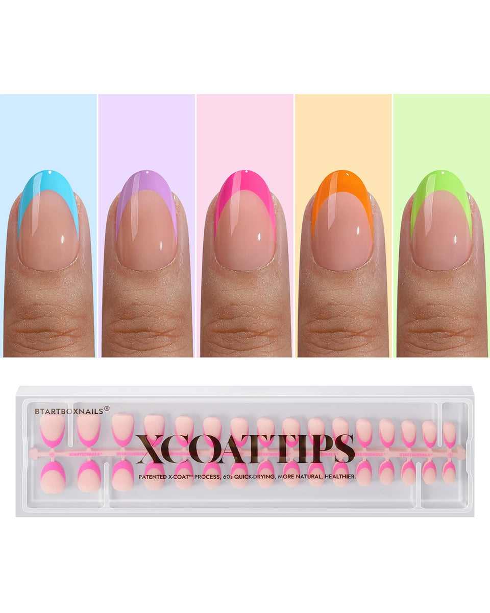 BTArtboxnails XCOATTIPS pastel Brighter French tips for at-home salon results