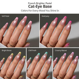 BTArtboxnails XCOATTIPS cat eye base with pastel tips for chic style