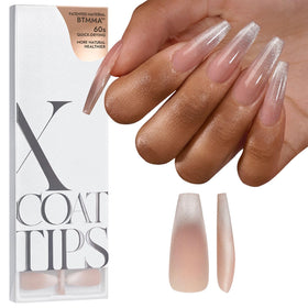 BTArtboxnails XCOATTIPS cat eye French tip nails in long coffin shape for elegant wear