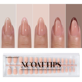 BTArtboxnails XCOATTIPS French tip nails almond shade for natural manicure