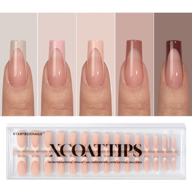 BTArtboxnails French tip nails for a clean, neutral manicure.