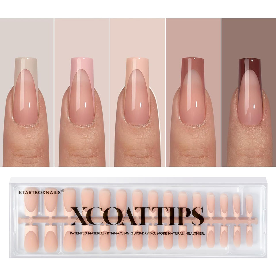 BTArtboxnails French tip nails for a clean, neutral manicure.