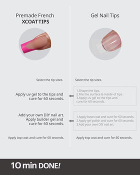 BTArtboxnails XCOATTIPS soft gel tips offer comfortable flexible wear.
