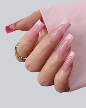 BTArtboxnails XCOATTIPS long square nails with soft gel for lightweight wear.