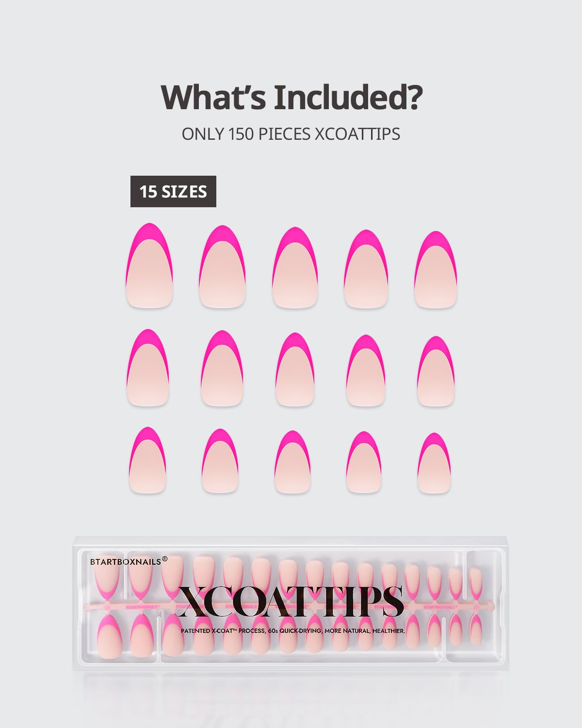 BTArtboxNails XCOATTIPS natural tapered edges showcasing a seamless finish.