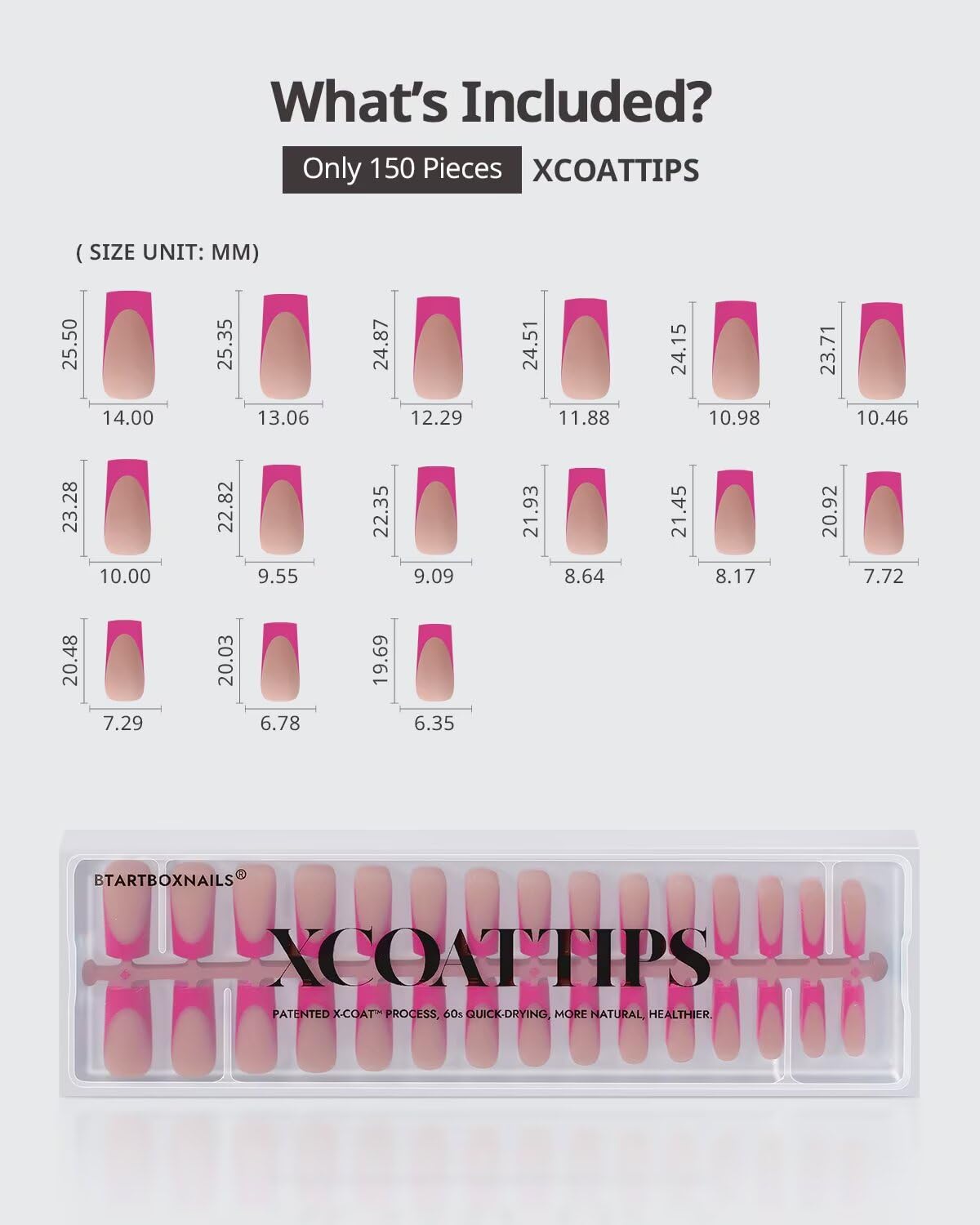BTArtboxnails XCOATTIPS natural look with ultra-thin finish for professional results.