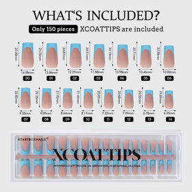 Open box shows packaging and quick-use instructions for at-home nail applications.
