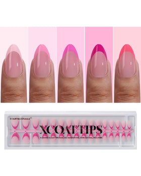 BTArtboxnails XCOATTIPS Pink French Tip set 160-piece for at-home salon-quality nails.