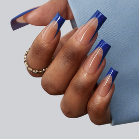 BTArtboxnails XCOATTIPS blue tips with pre-applied primer and base coat for easy extensions.