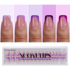BTArtboxNails XCOATTIPS purple French tips for a quick chic manicure at home