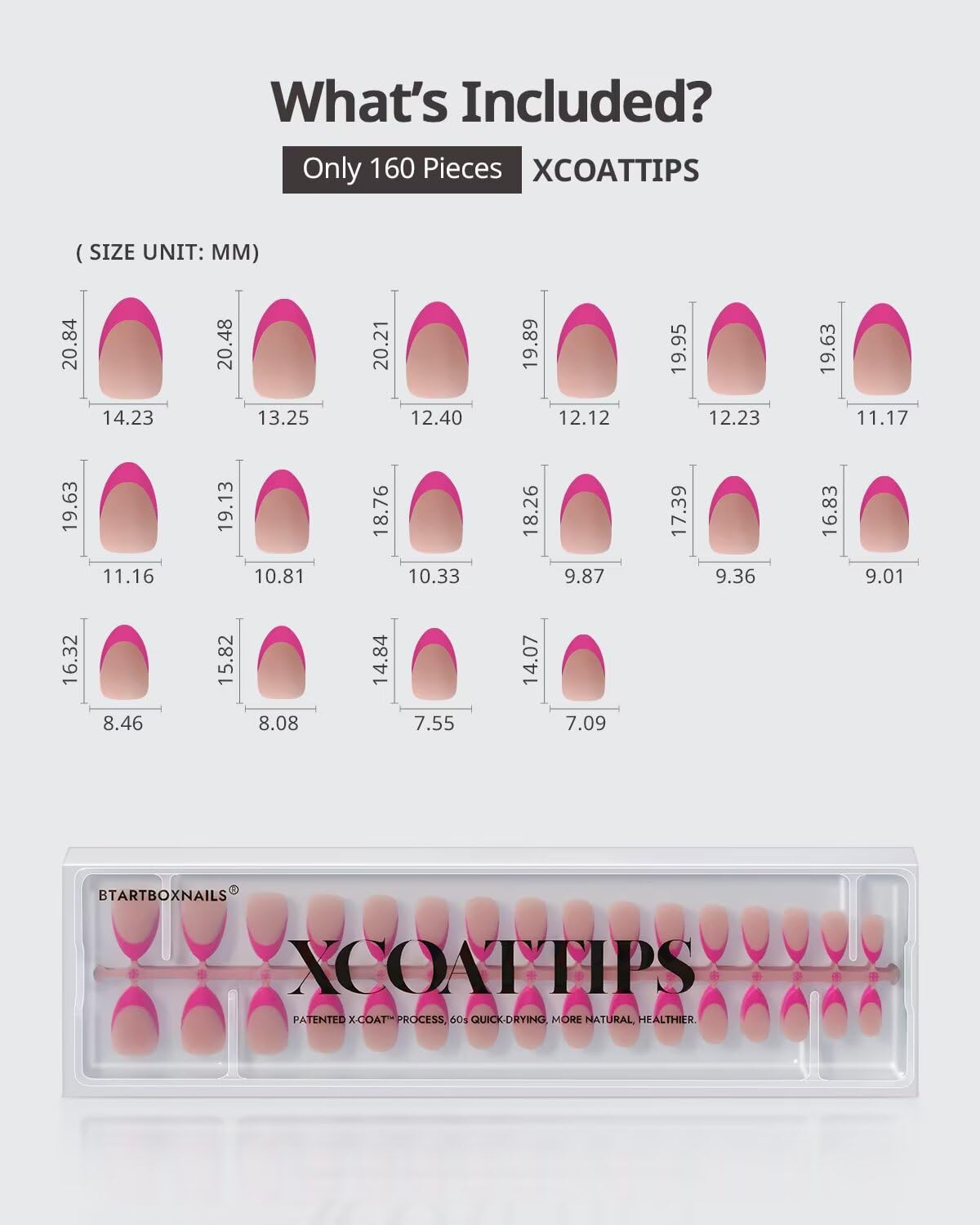 BTArtboxNails XCOATTIPS tapered edges for a natural, professional finish.