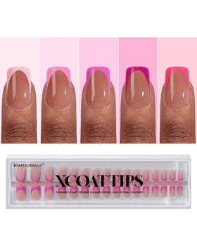 BTArtboxnails XCOATTIPS short pink French tip nails for a classic at‑home manicure.